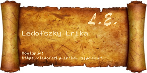 Ledofszky Erika névjegykártya